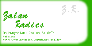 zalan radics business card